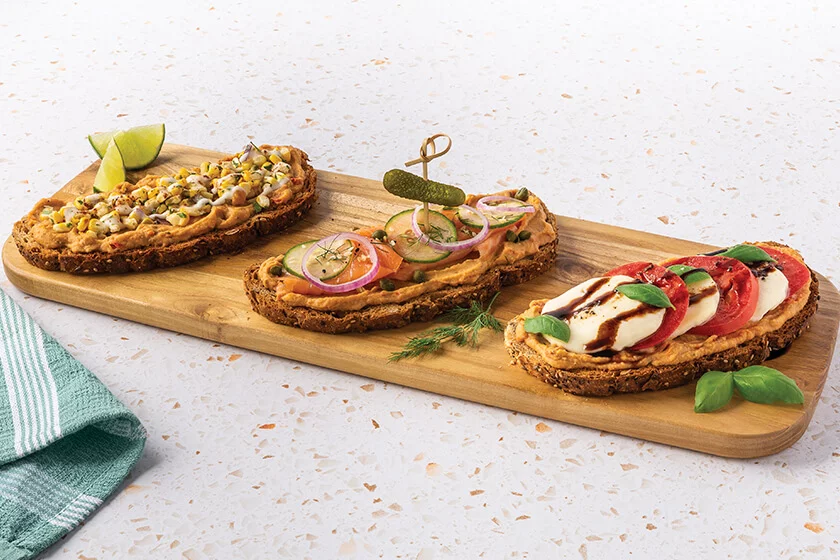 tostadas con hummus