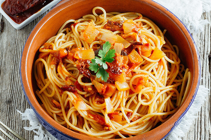 Spagueti con chipotle 